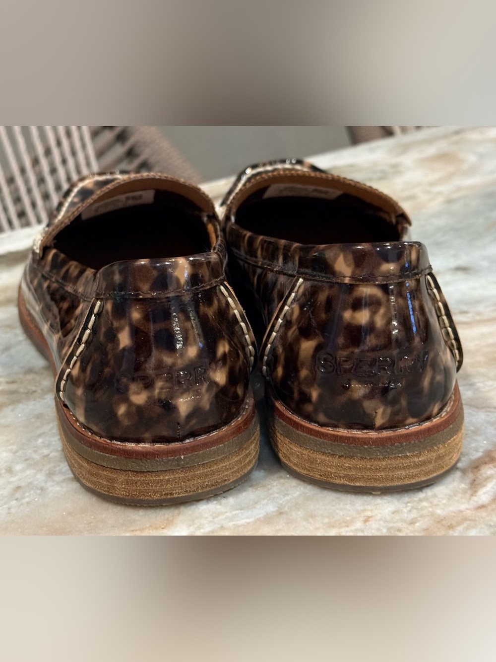 Women’s SPERRY Seaport tortoise patent leather penny loafer- Size 12 - Picture 5 of 7